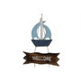 DKD Home Decor Decoración Colgante Albasia Azul y Natural 25x2x74 cm