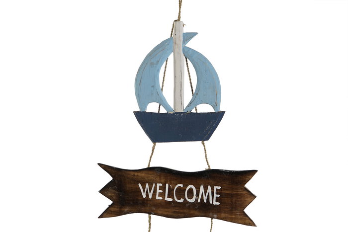 DKD Home Decor Decoracion Colgante Atlantico Azul Natural 2 x 74 x 25 cm