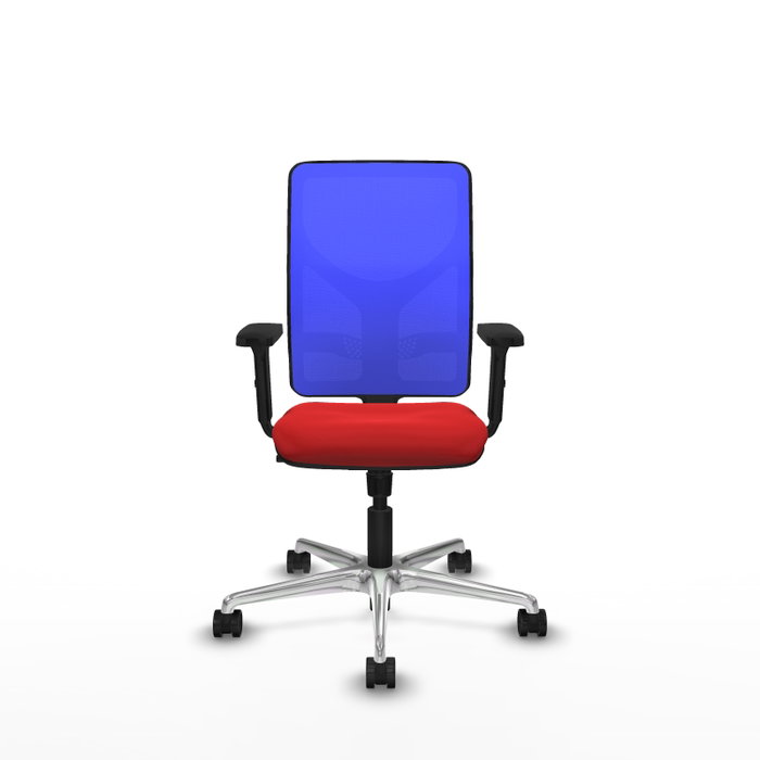 PIQUERAS Y CRESPO Silla de oficina Motilla con mecanismo Sincro, Rojo y Azul