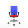 PIQUERAS Y CRESPO Silla de oficina Motilla con mecanismo Sincro, Rojo y Azul