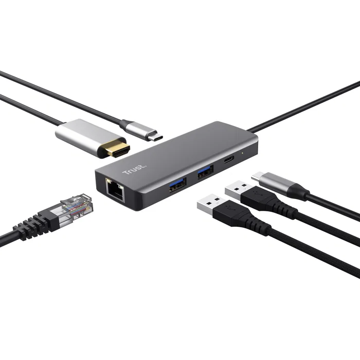 Trust Dalyx Adaptador Multipuerto 6 en 1 USB Tipo C Plata Trust Dalyx Adaptador Multipuerto 6 en 1 USB Tipo C Plata
