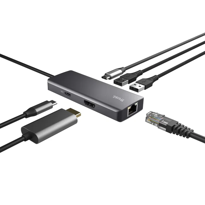 Trust Dalyx Adaptador Multipuerto 6 en 1 USB Tipo C Plata Trust Dalyx Adaptador Multipuerto 6 en 1 USB Tipo C Plata