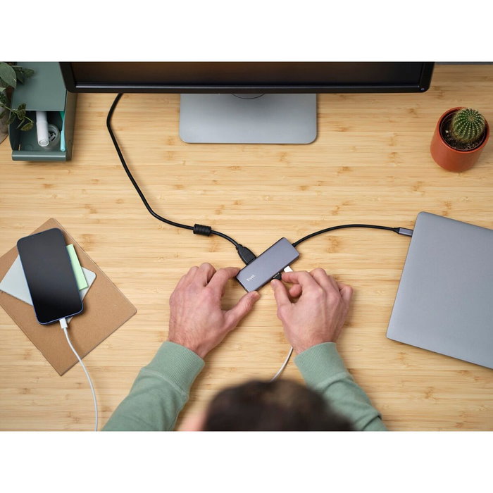 Trust Dalyx Adaptador multipuerto USB-C 6 en 1 Gris