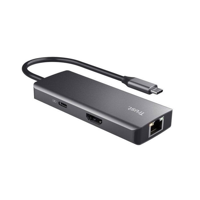 Trust Dalyx Adaptador multipuerto USB-C 6 en 1 Gris