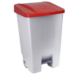 Fabricantes de Menaje Cubo Basura Selectivo con Ruedas, Rojo, 80 Litros, Polipropileno, 73.5 x 42 x 49 cm