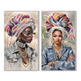 DKD Home Decor Cuadro Lienzo MDF Africana Lacado, Pack de 2