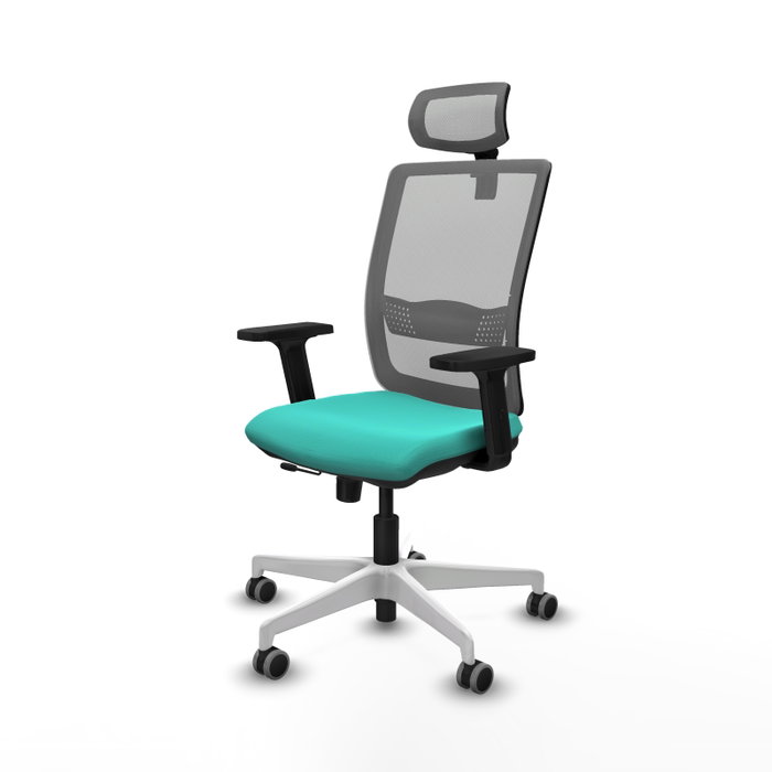 PIQUERAS Y CRESPO Silla de oficina Haches Turquesa y Gris