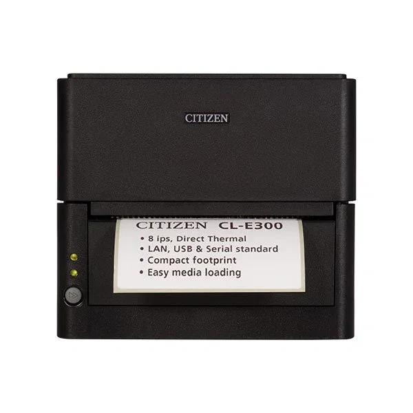 Citizen CL-E300 Impresora de Etiquetas Térmica Directa, 203x203 DPI, 200 mm/s, Ethernet y USB, Negro