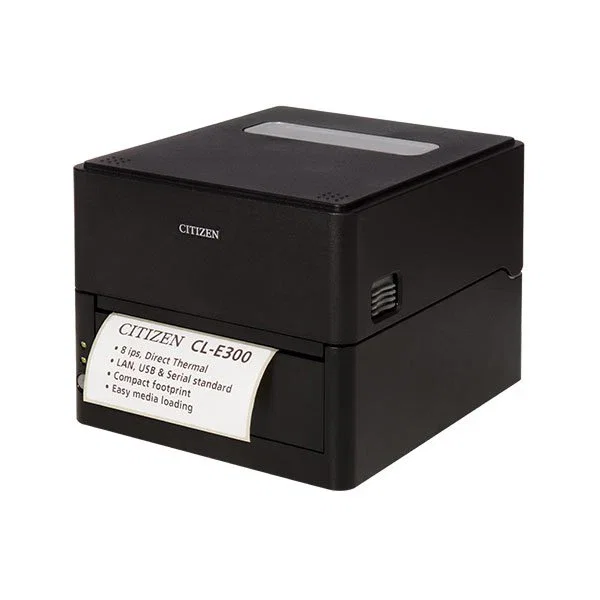 Citizen CL-E300 Impresora de Etiquetas Térmica Directa, 203x203 DPI, 200 mm/s, Ethernet y USB, Negro