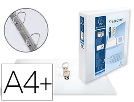 Exacompta Carpeta Canguro 2 Anillas 40 mm DIN A4+ Polipropileno Personalizable Blanco