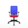 PIQUERAS Y CRESPO Silla de oficina Motilla con mecanismo Sincro, Rojo y Azul