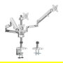 LogiLink BP0090 Soporte para 3 Monitores de 17-32 Pulgadas, hasta 7kg por Brazo, Abrazadera de Escritorio, Plata