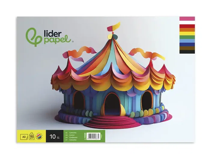 Liderpapel Bloc trabajos manuales cartulina 297x420mm 10 hojas colores surtidos Liderpapel Bloc trabajos manuales cartulina 297x420mm 10 hojas colores surtidos