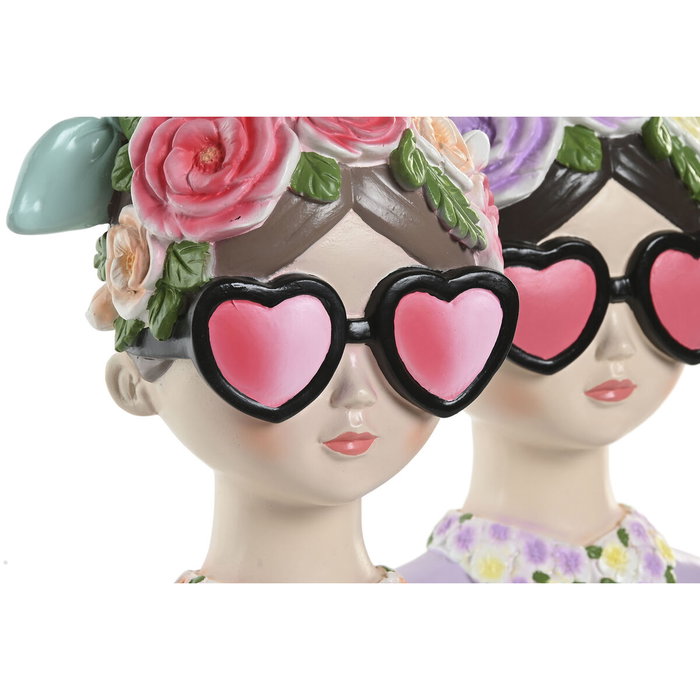 DKD Home Decor Figura de Resina Chica - Pack de 2 Surtido Azul y Rosa DKD Home Decor Figura de Resina Chica - Pack de 2 Surtido Azul y Rosa