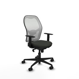 PIQUERAS Y CRESPO Silla de oficina Jorquera con mecanismo Sincro, Negro y Blanco