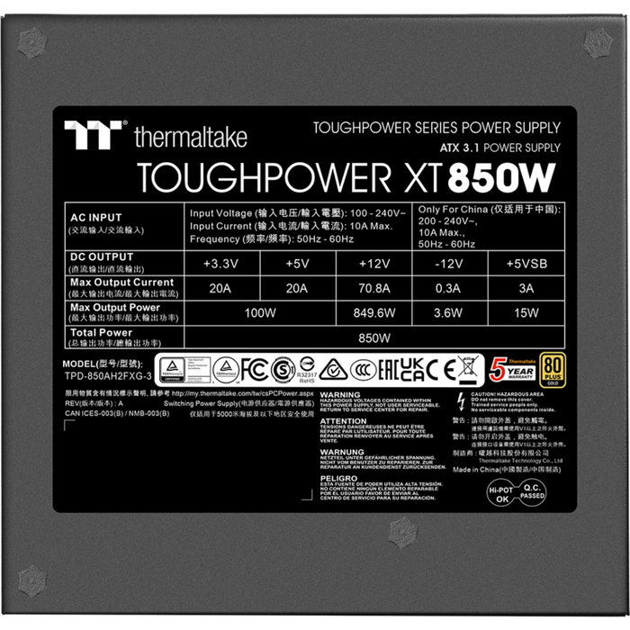 Thermaltake Toughpower XT 850W Thermaltake Toughpower XT 850W