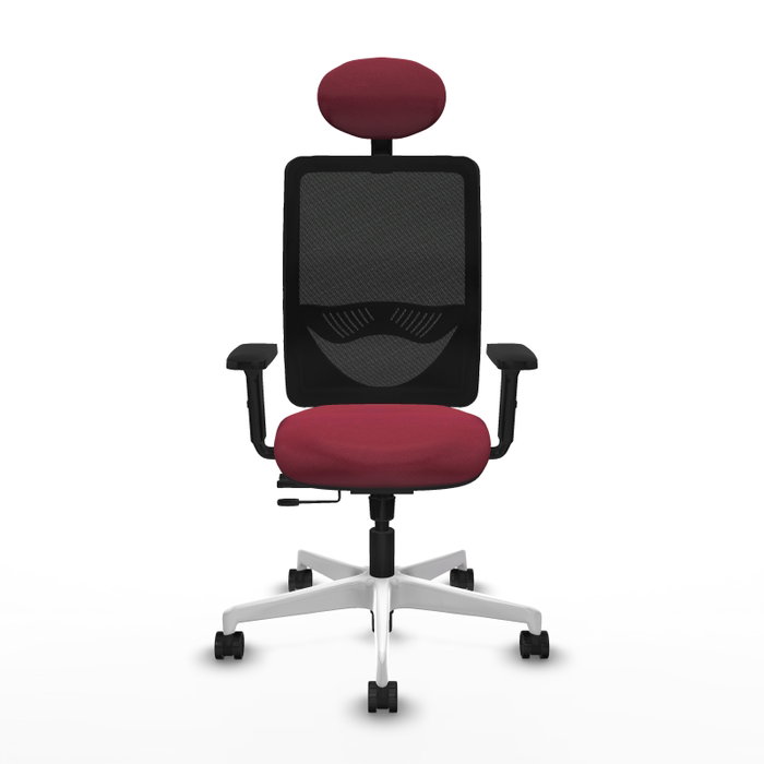 PIQUERAS Y CRESPO Silla de oficina Zulema con mecanismo Sincro/Traslack, Tela Granate y Malla Negra PIQUERAS Y CRESPO Silla de oficina Zulema con mecanismo Sincro/Traslack, Tela Granate y Malla Negra