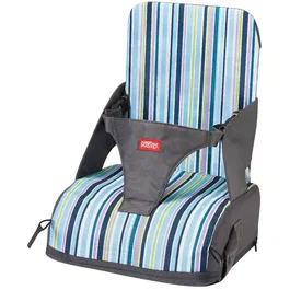 Nuby Asiento Elevador para Bebé con Arnés de 3 Puntos - A partir de 6 Meses, Rayas Azules - NUB0048526994236