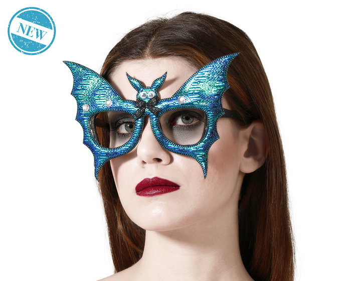 Gafas de Disfraz Grandes Con Murciélago Azul Brillante 20 cm x 10 cm Gafas de Disfraz Grandes Con Murciélago Azul Brillante 20 cm x 10 cm