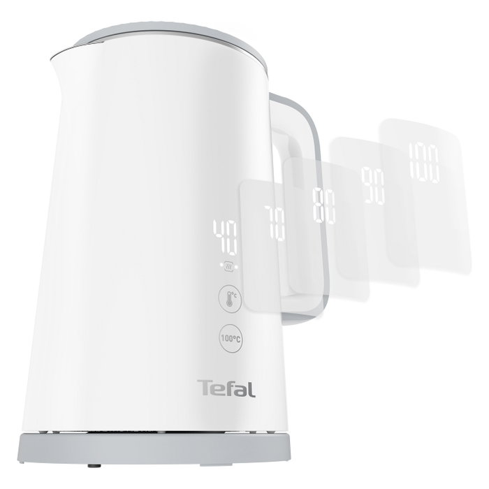 Tefal Sense KO6931 Hervidor Eléctrico 1,5 L Blanco/Acero Inoxidable