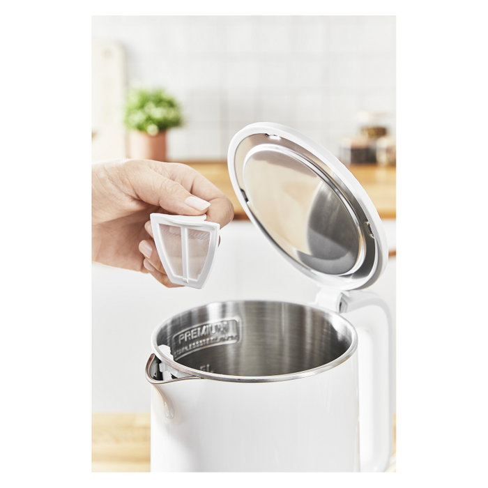 Tefal Sense KO6931 Hervidor Eléctrico 1,5 L Blanco/Acero Inoxidable