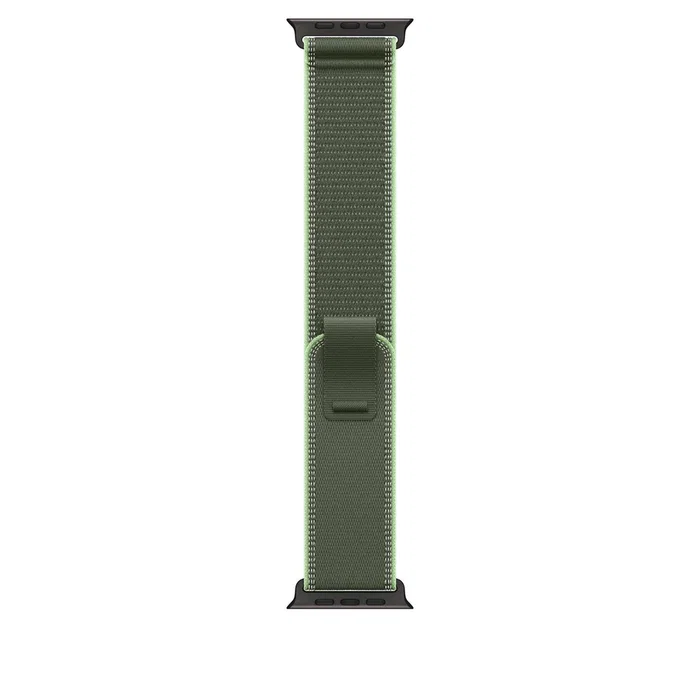 Apple Correa Loop Deportiva MG9P4ZM/A para Apple Watch Series 9, SE, Series 10 44/45/46/49 mm, Material Nylon/Titanio, Talla M/L, Color Verde/Neón Reflectante