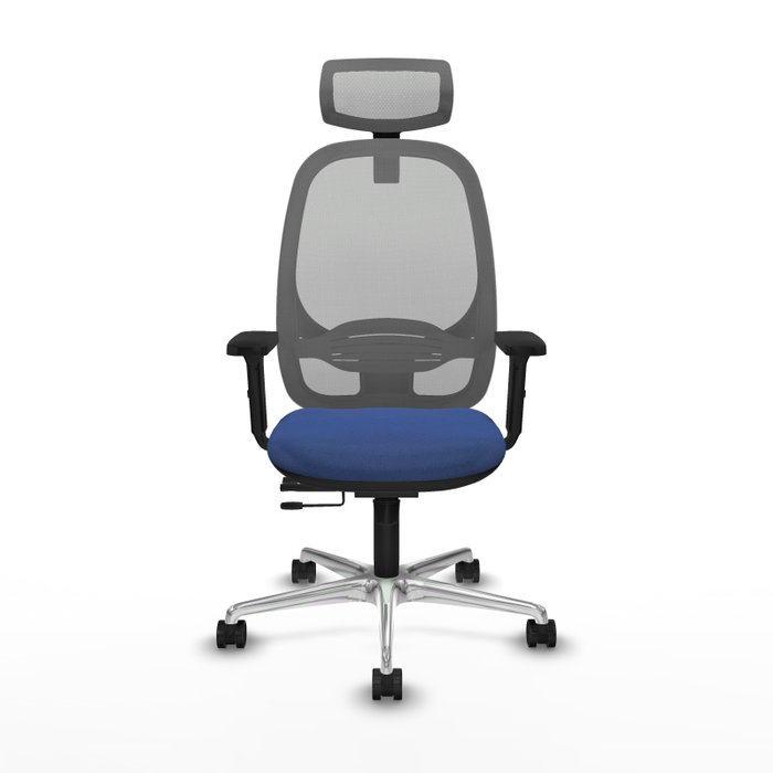 PIQUERAS Y CRESPO Silla de oficina Cilanco con mecanismo Sincro/Traslack Azul marino y Gris