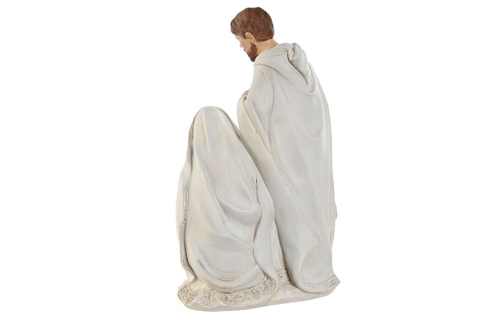 DKD Home Decor Nacimiento Navidad Tradicional Blanco Dorado Resina 11.5 x 26 x 16 cm (2 Unidades)