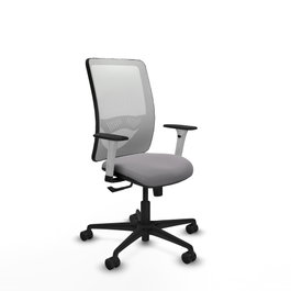 PIQUERAS Y CRESPO Silla de oficina Zulema con mecanismo Sincro, Gris y Blanco