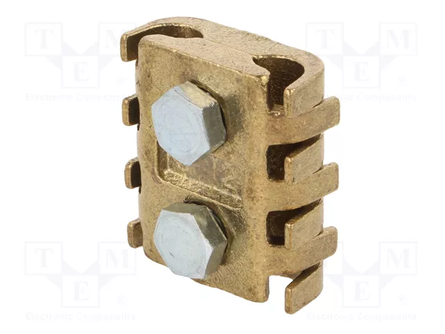 BM GROUP Conector de alimentación recto con borna de tornillo y latón