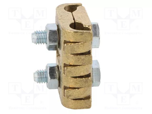 BM GROUP Conector de alimentación recto con borna de tornillo y latón