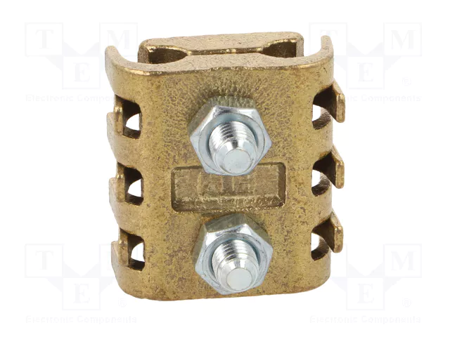 BM GROUP Conector de alimentación recto con borna de tornillo y latón