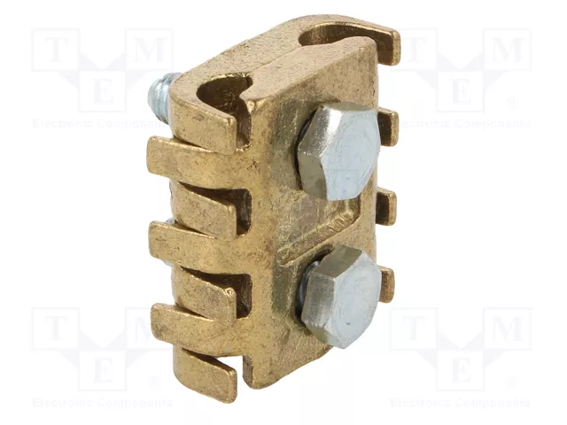 BM GROUP Conector de alimentación recto con borna de tornillo y latón