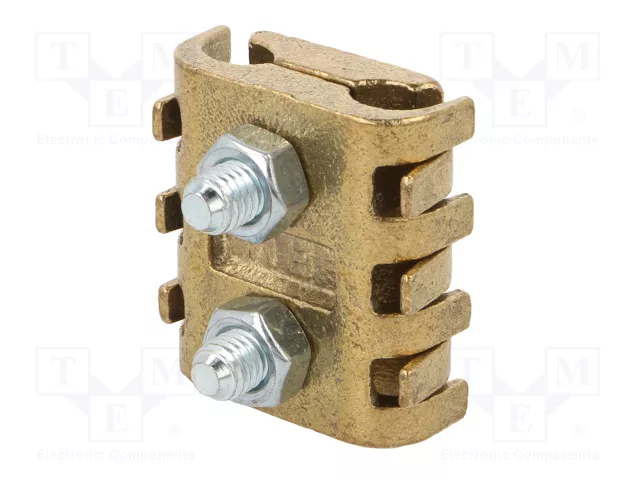 BM GROUP Conector de alimentación recto con borna de tornillo y latón