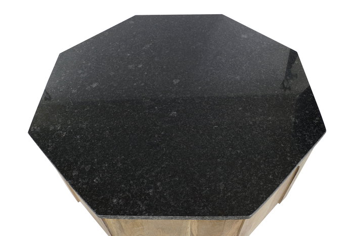 DKD Home Decor Mesa Centro Moderno Mango y Marmol 80 x 80 x 45 cm