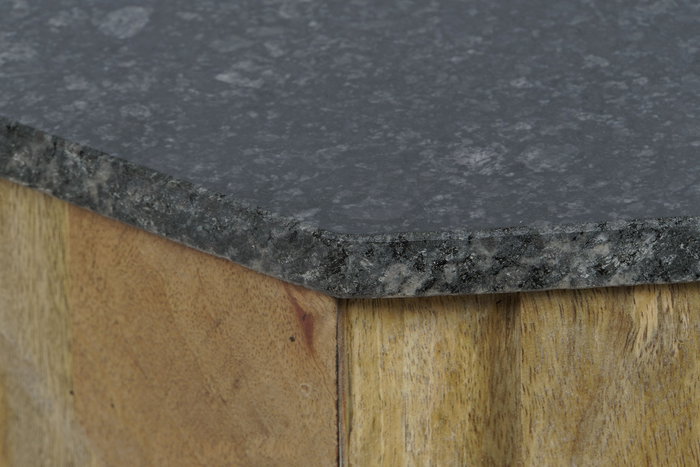 DKD Home Decor Mesa Centro Moderno Mango y Marmol 80 x 80 x 45 cm