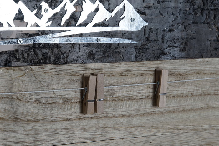 DKD Home Decor Portafotos Madera y Metal 40x2x50 Marrón Natural