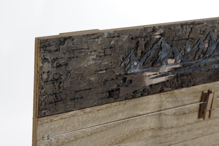 DKD Home Decor Portafotos Madera y Metal 40x2x50 Marrón Natural