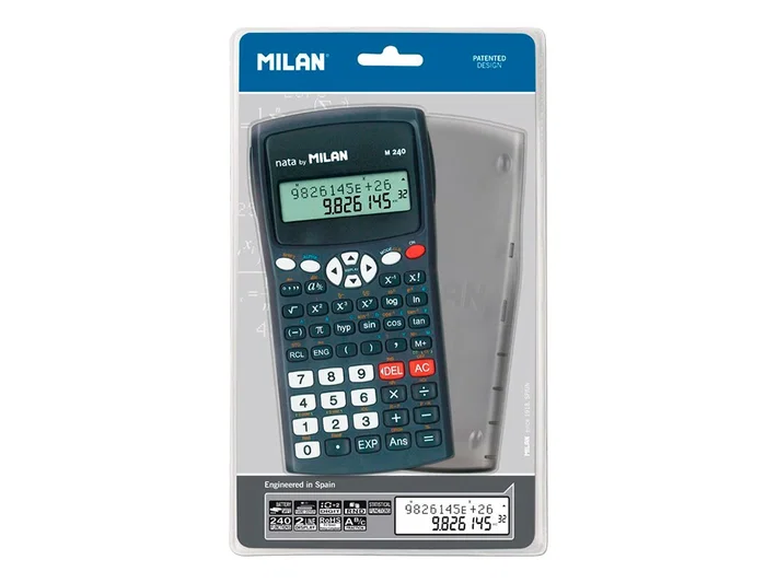 MILAN Calculadora Científica M240 Negra con Tapa Gris MILAN Calculadora Científica M240 Negra con Tapa Gris