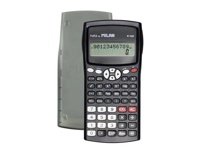 MILAN Calculadora Científica M240 Negra con Tapa Gris
