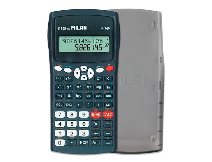 MILAN Calculadora Científica M240 Negra con Tapa Gris MILAN Calculadora Científica M240 Negra con Tapa Gris