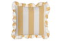 DKD Home Decor Cojín de Algodón Reciclado con Volantes y Rayas Amarillo 45x45 cm