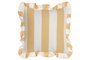 DKD Home Decor Cojín de Algodón Reciclado con Volantes y Rayas Amarillo 45x45 cm