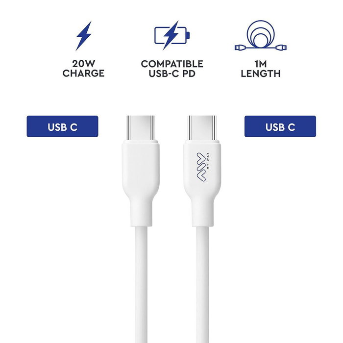 myway cable Tipo C-Tipo C 60W 1m blanco