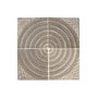 DKD Home Decor Set de 4 Decoraciones de Pared Círculo Dorado en MDF y Mango