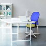 PIQUERAS Y CRESPO Silla de oficina Jorquera con mecanismo Sincro/Traslack Azul claro y Gris