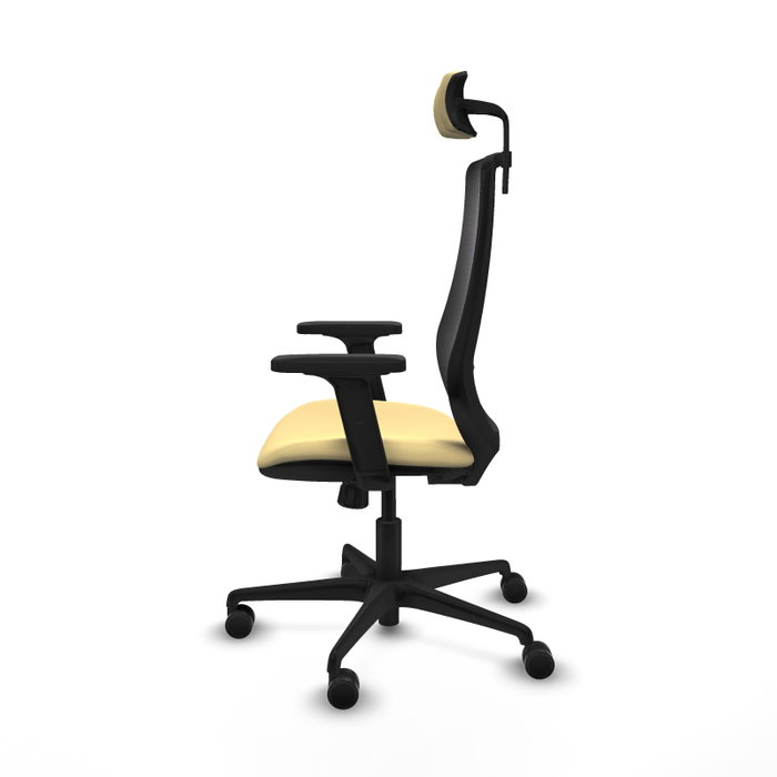 PIQUERAS Y CRESPO Silla de oficina Mardos con mecanismo Sincro, Crema y Negro
