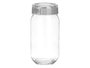 VIVALTO Bote con Tapa de 1 Litro, Cristal Gris Transparente, Apto Lavavajillas, Dimensiones 9.5x19x9 cm (Set de 12)
