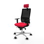 PIQUERAS Y CRESPO Silla de oficina Horna con mecanismo Sincro, Rojo y Negro