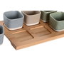 DKD Home Decor Aperitivo Set 7 Porcelana Bambu Multicolor 21,6x15x1,5cm